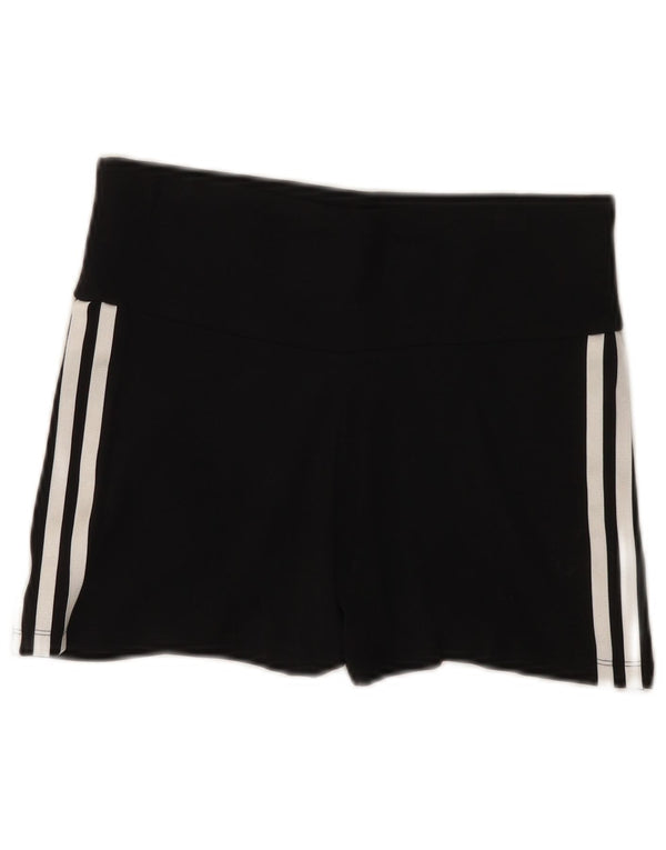 Adidas Damen Sportshorts UK 12/14 Medium Schwarz Baumwolle
