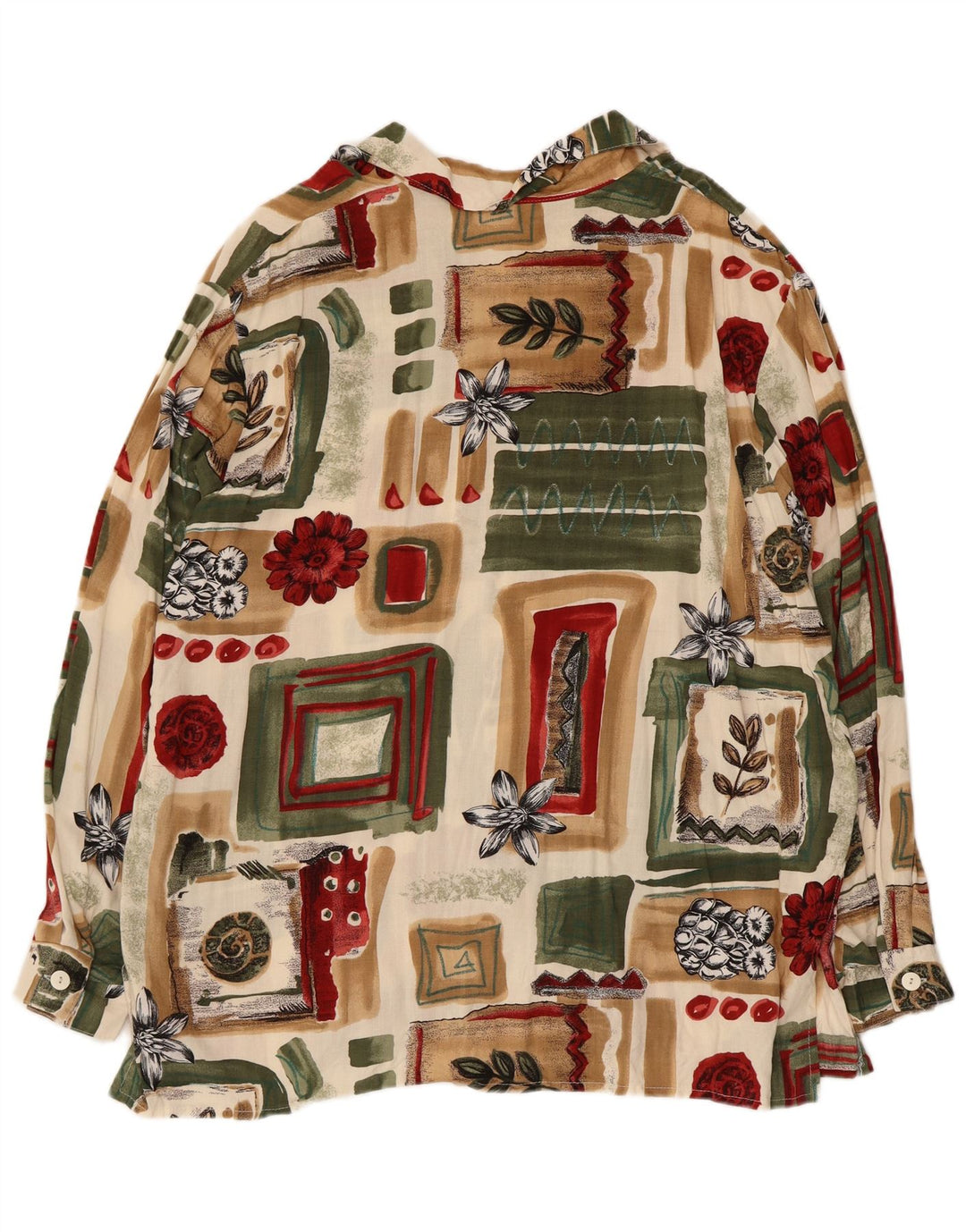 Vintage Womens Shirt Blouse IT 48 XL Multicoloured Patchwork Viscose
