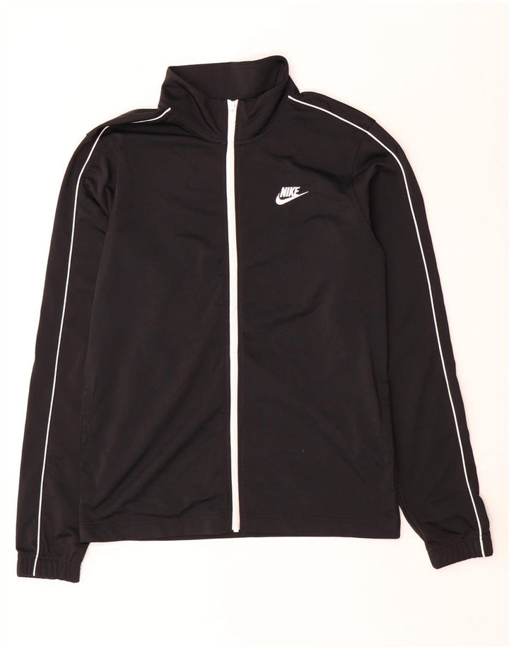 NIKE Womens Tracksuit Top Jacket UK 10 Small Black Polyester