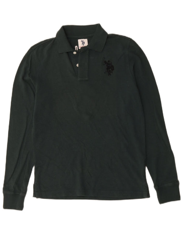 Polo Assn. degli Stati Uniti Mens Graphic Long Sleeve Shirt Small Green Cotton