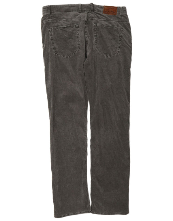 Gant Mens Jason Straight Regular Fit Corduroy Trousers W38 L36 Grey Cotton