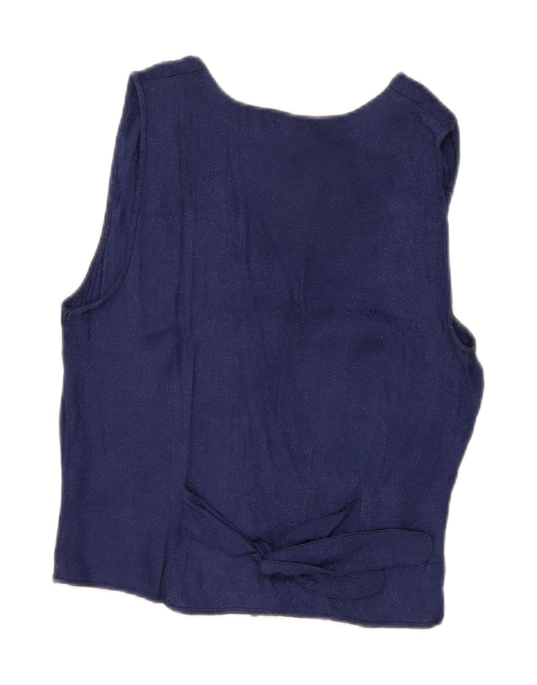 ARMORICA Womens Crop Waistcoat IT 44 Medium Navy Blue Floral Vintage Armorica and Second-Hand Armorica from Messina Hembry 
