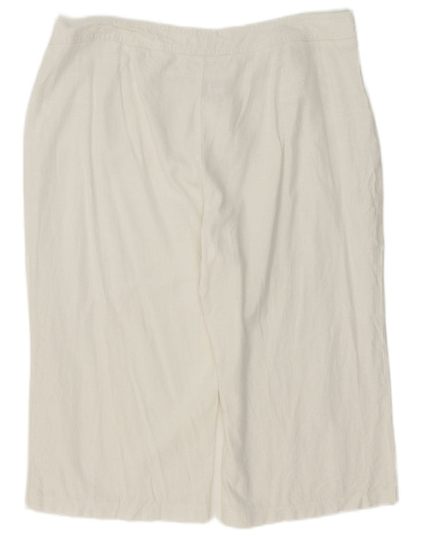 Женские шорты-бермуды Marks & Spencer UK 18 XL W38 белые льняные