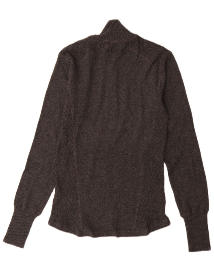 Eddie Bauer Maglione da uomo con zip e collo piccolo in cotone grigio