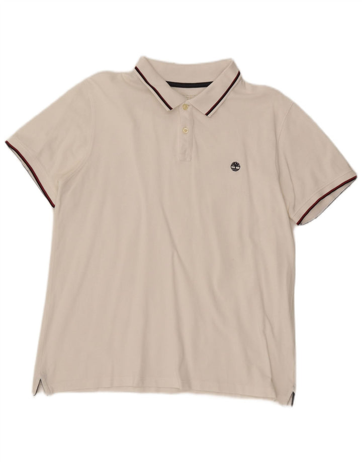TIMBERLAND Mens Slim Fit Polo Shirt Large White