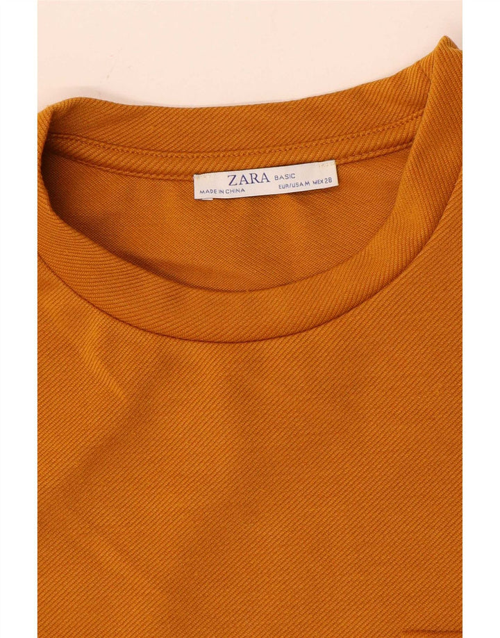 Zara Mujer Top Manga Larga UK 44 Medio Naranja