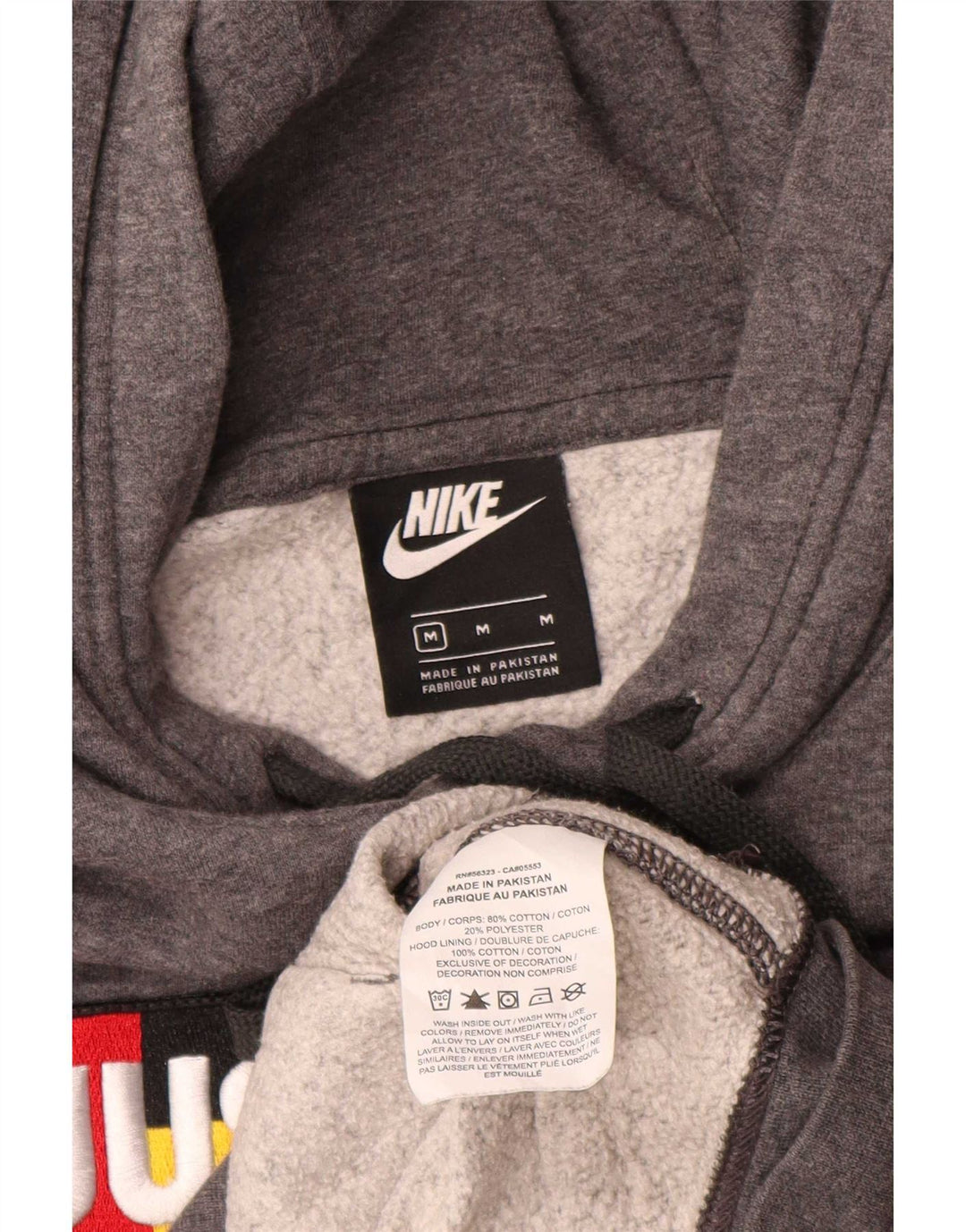 Nike Pull à capuche graphique en coton gris moyen pour homme