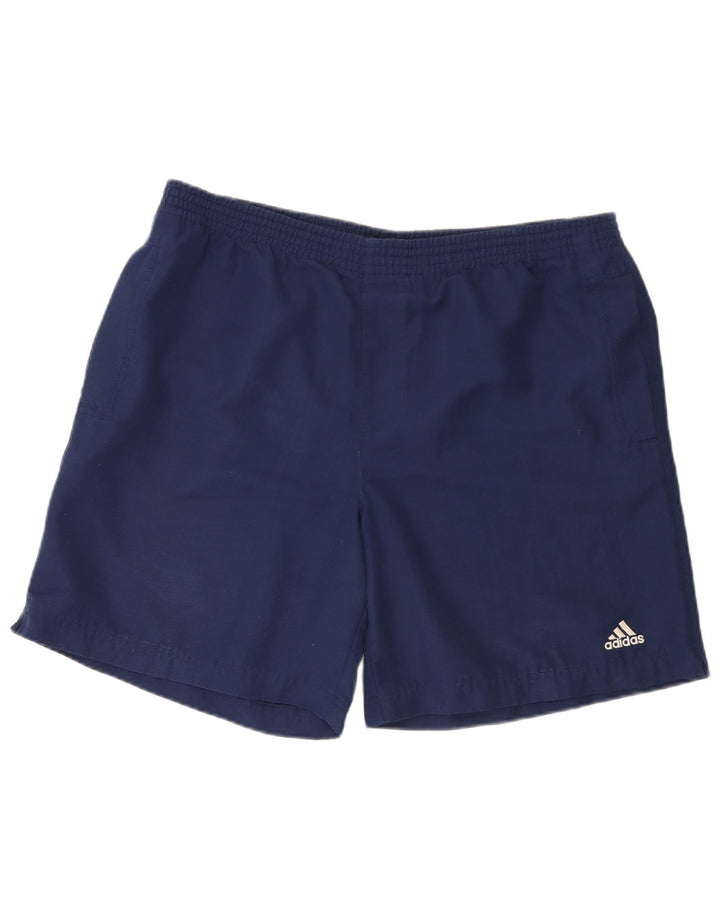 Pantaloncini sportivi da uomo Adidas Large blu navy in poliestere