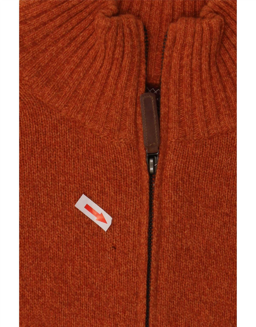 Marlboro Classics Maglione da uomo con zip e collo grande in lana arancione