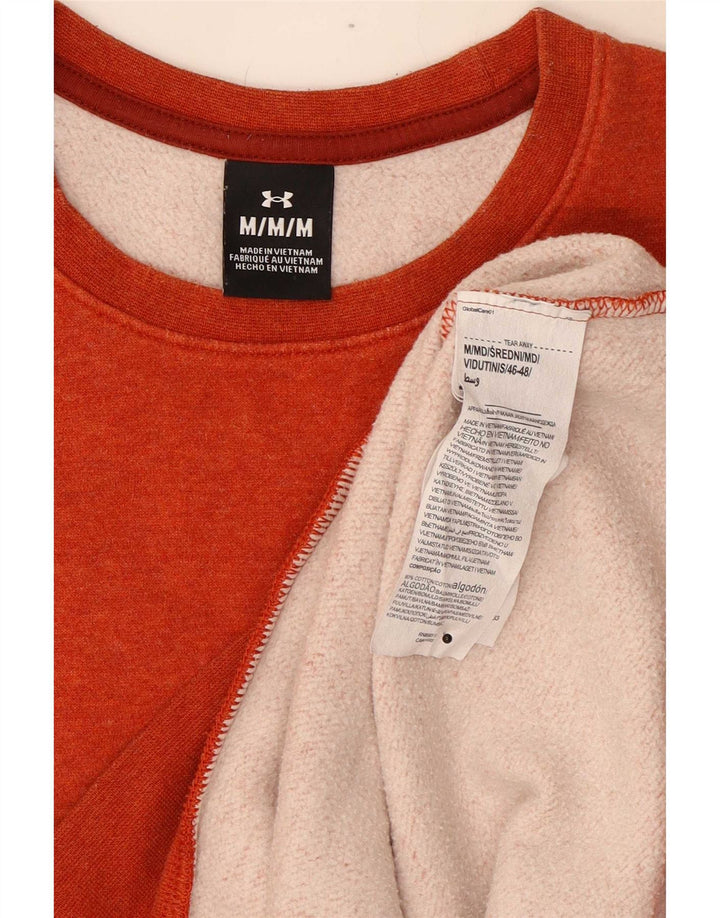 Under Armour Mens Sweatshirt Jumper Medium Orange Cotton