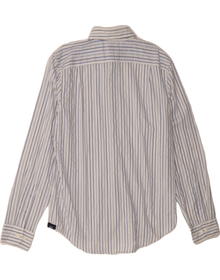 IZOD Mens Slim Fit Shirt Large White Striped Cotton Vintage Izod and Second-Hand Izod from Messina Hembry 