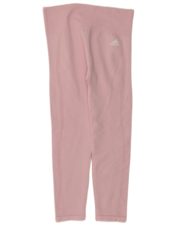 Adidas Womens Capri Leggings UK 12 Medium  Pink Polyester