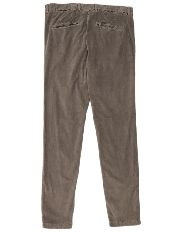 Calça feminina skinny de veludo Benetton IT 48 XL W34 L31 algodão cinza