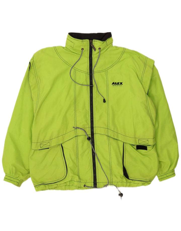 ALEX ATHLETICS  Mens Bomber Jacket UK 42 XL Green Polyester