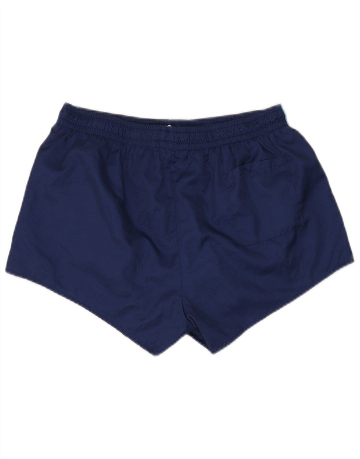 Vintage Mens Swimming Shorts Medium Navy Blue Colourblock Polyester