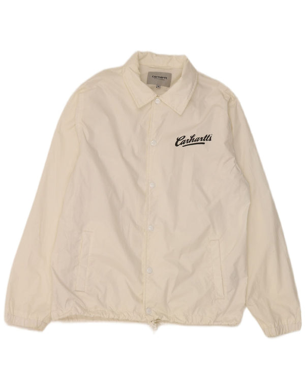 Carhartt Mens Graphic Rain Jacket UK 38 Medium White Nylon