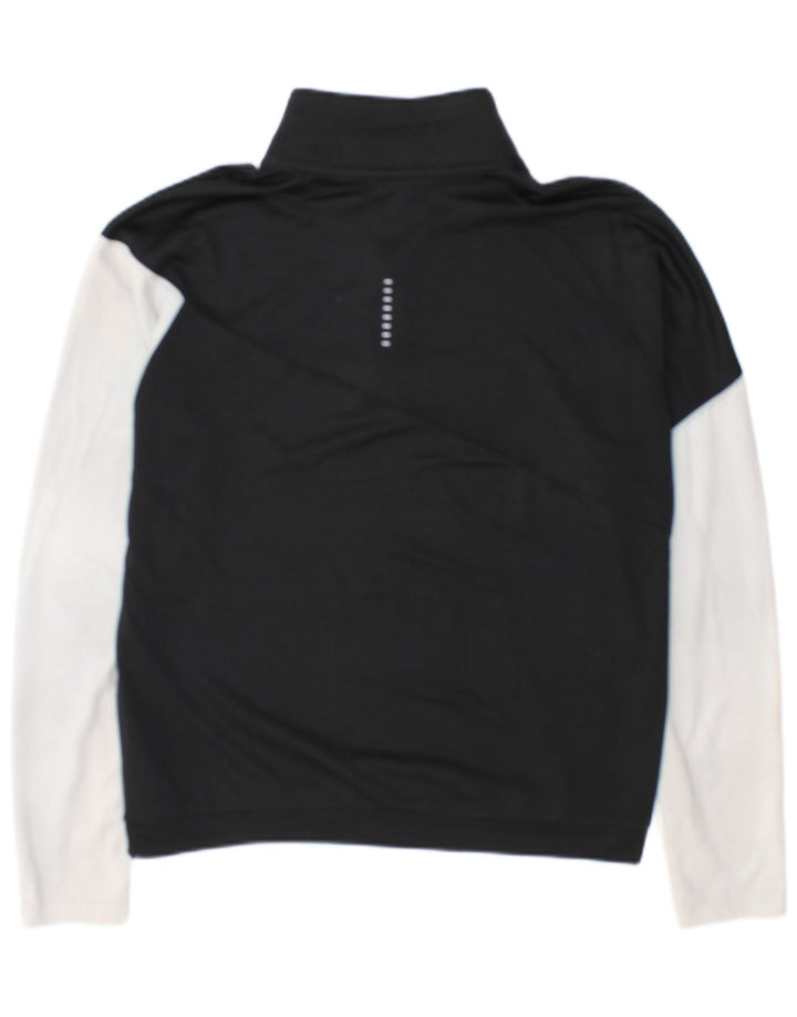 Nike Haut de survêtement à col zippé pour femme UK 14 Noir moyen Colourblock