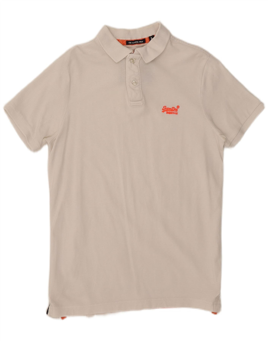 Superdry Mens Polo Shirt Large White Cotton