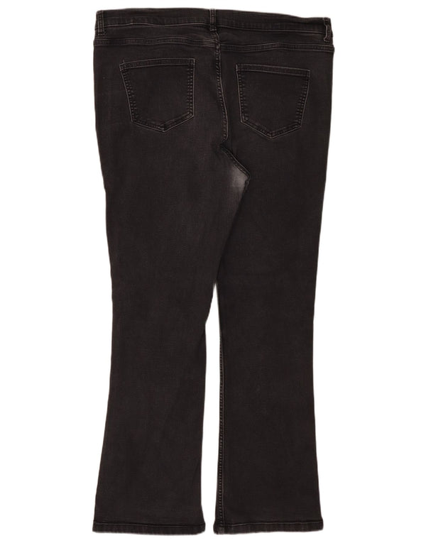Marks & Spencer Womens Slim Bootcut Jeans UK 18 XL W40 L28 Black Cotton