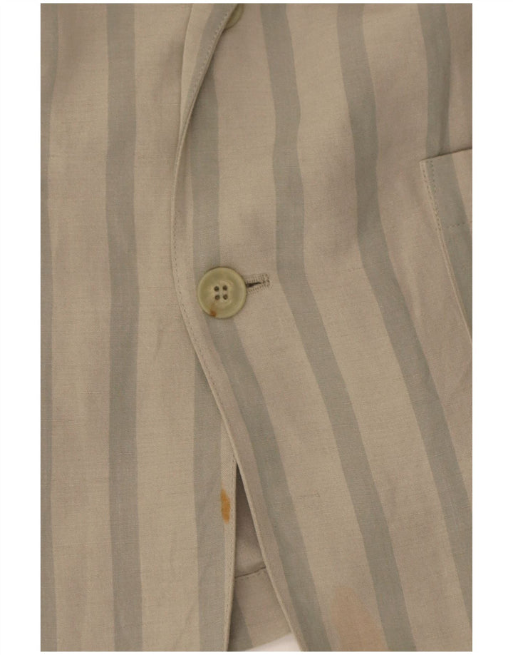 Byblos Mens 2 Button Blazer Jacket IT 48 Medium Grey Striped Viscose