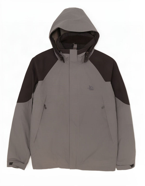 SALEWA Regnjakke med hætte til mænd UK 44 XL Grå Colourblock
