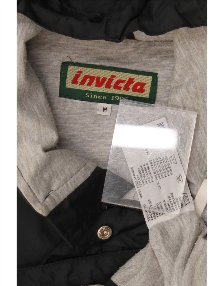 INVICTA Mens Hooded Windbreaker Jacket UK 38 Medium Black Nylon