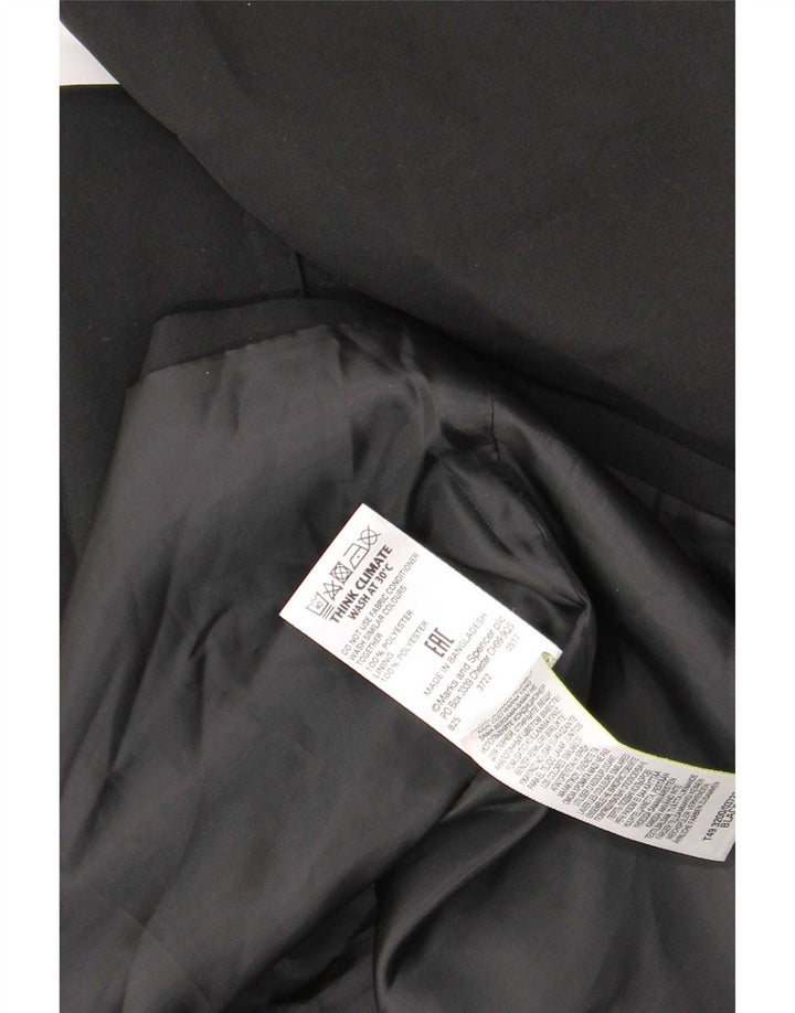 Casaco impermeável feminino Marks & Spencer Reino Unido 16 grande poliéster preto
