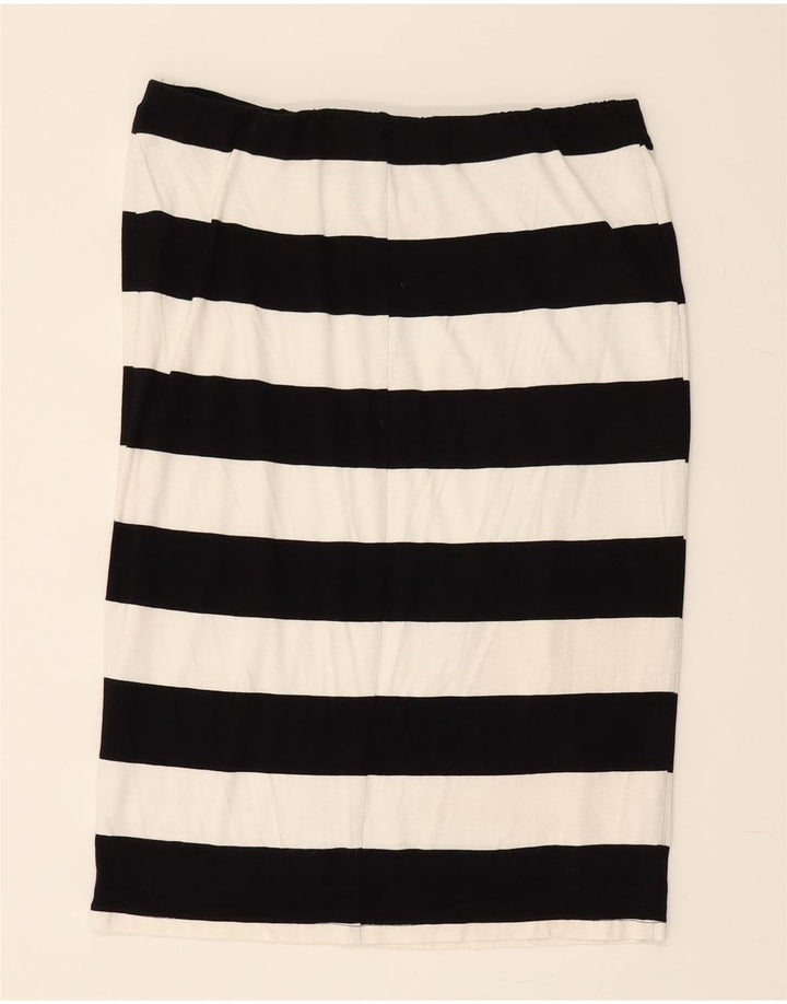 MOSSIMO Womens Straight Skirt Large W34  Black Striped Rayon Vintage Mossimo and Second-Hand Mossimo from Messina Hembry 