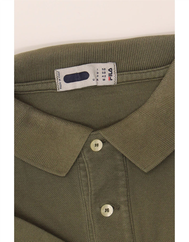 FILA Mens Polo Shirt IT 50 Medium Khaki Cotton Vintage Fila and Second-Hand Fila from Messina Hembry 