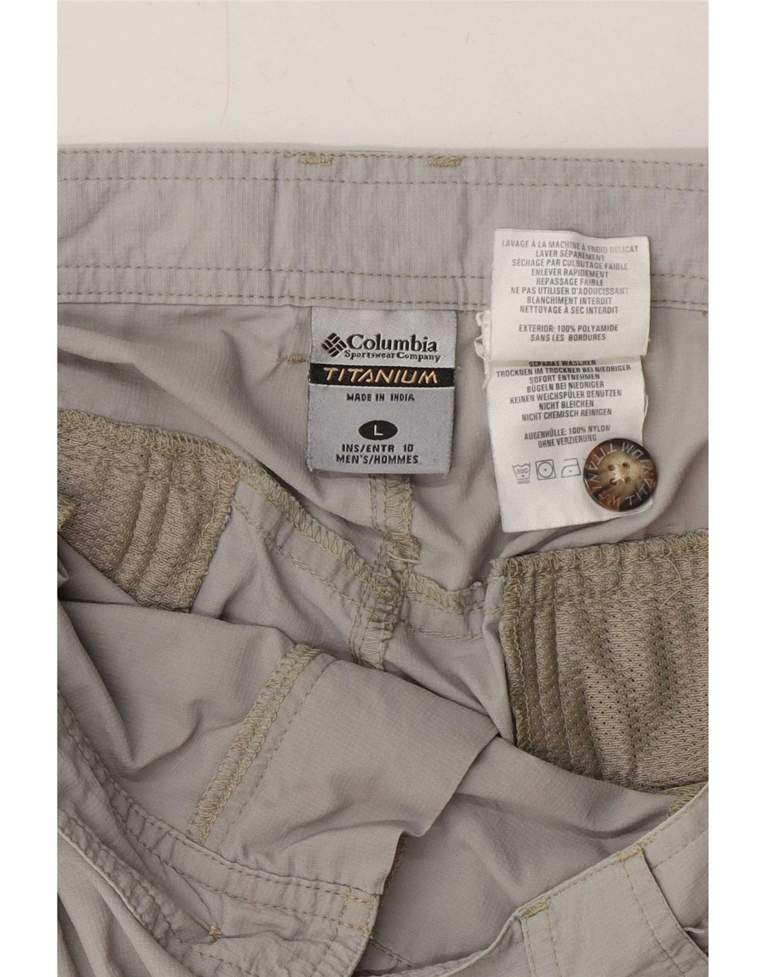 Columbia Mens Titanium Cargo Shorts Large W36 Grey Polyamide