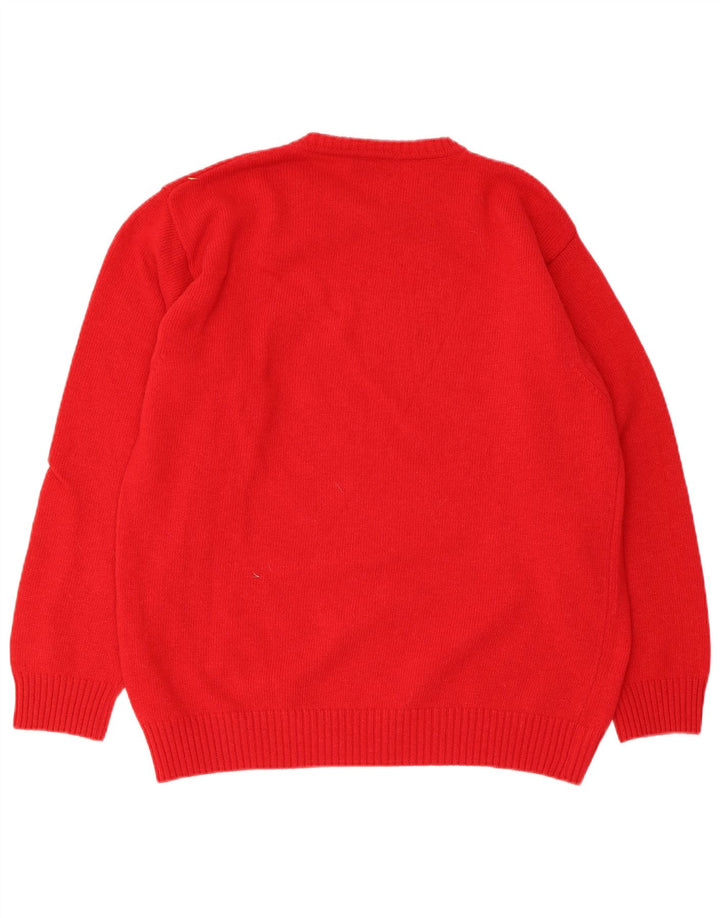 Sergio Tacchini Mens Crew Neck Jumper Sweater Medium Red Wool