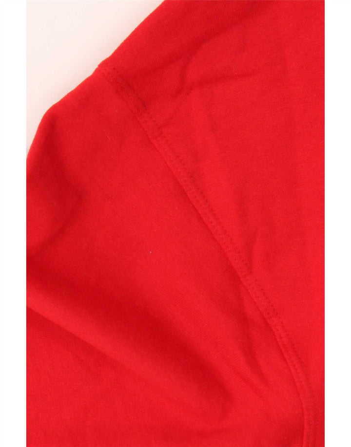 Champion Womens Zip Neck Sweatshirt Jumper Medium Red Cotton