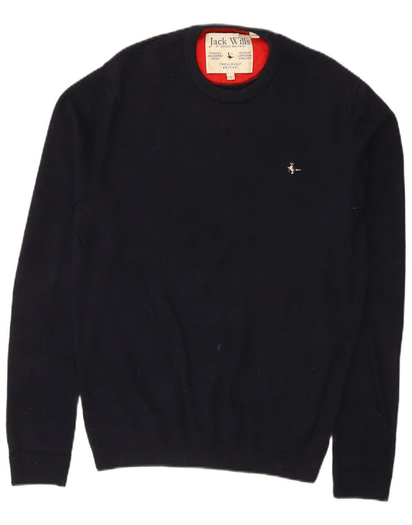 Jack Wills Herre Crew Neck Jumper Sweater lille marineblå bomuld