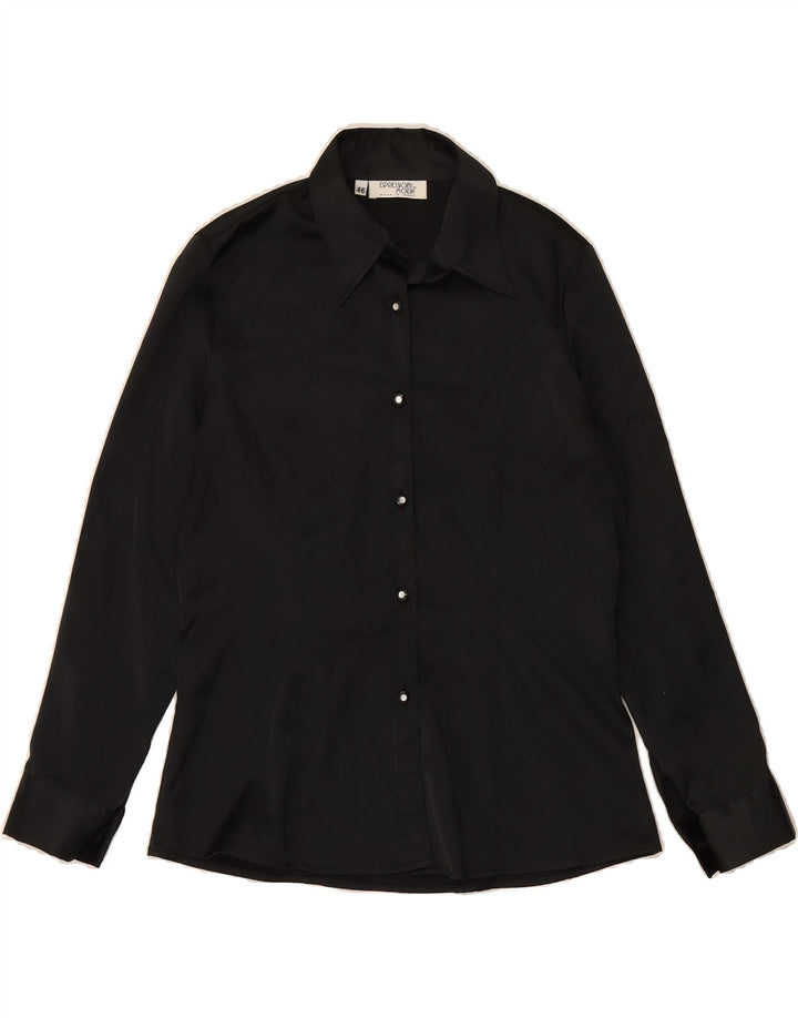 VINTAGE Womens Shirt IT 46 Large Black Polyester Vintage Vintage and Second-Hand Vintage from Messina Hembry 