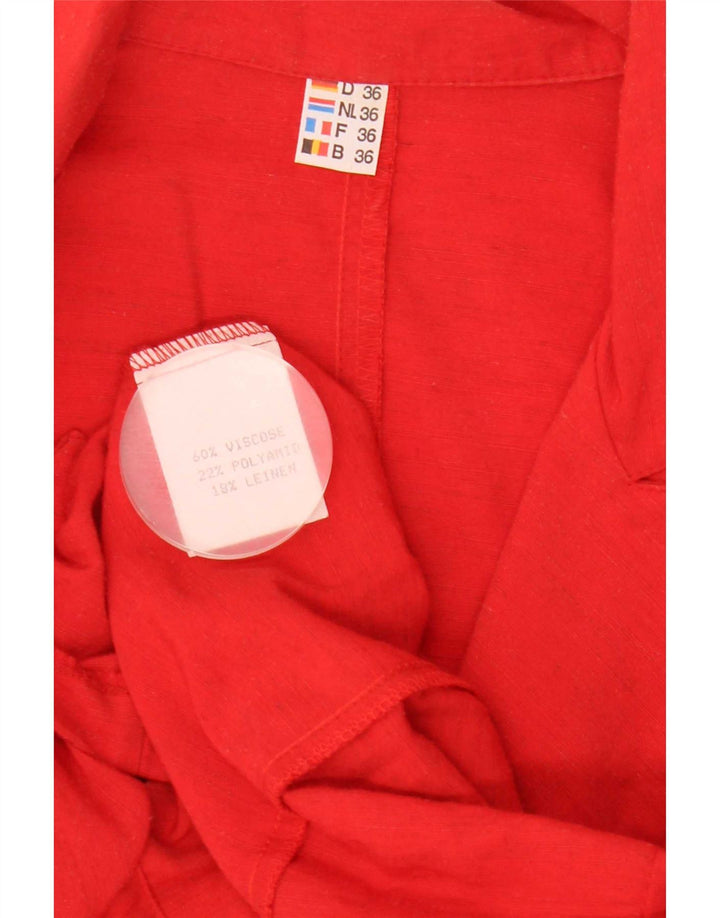 Vintage Womens Short Sleeve Double Breasted Blazer Jacket EU 36 Small Red