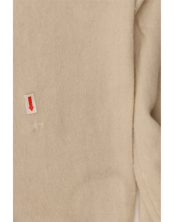 Hackett Mens V-Neck Jumper Sweater Medium Beige Wool