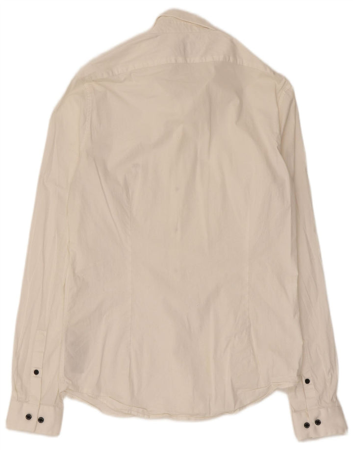 Calvin Klein Mens Extra Slim Fit Shirt Size 40 Medium White Cotton