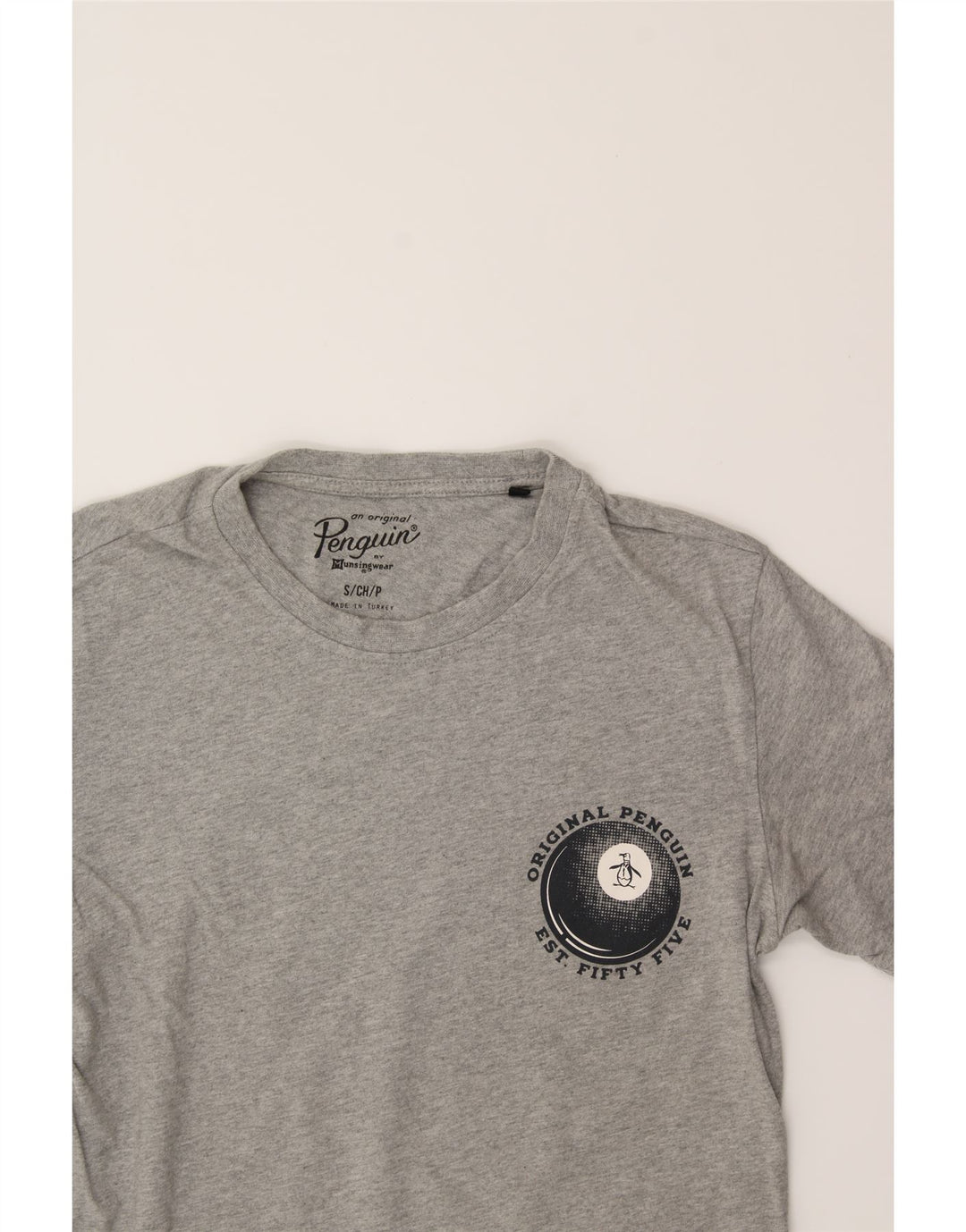 PENGUIN Mens Graphic T-Shirt Top Small Grey Cotton Vintage Penguin and Second-Hand Penguin from Messina Hembry 