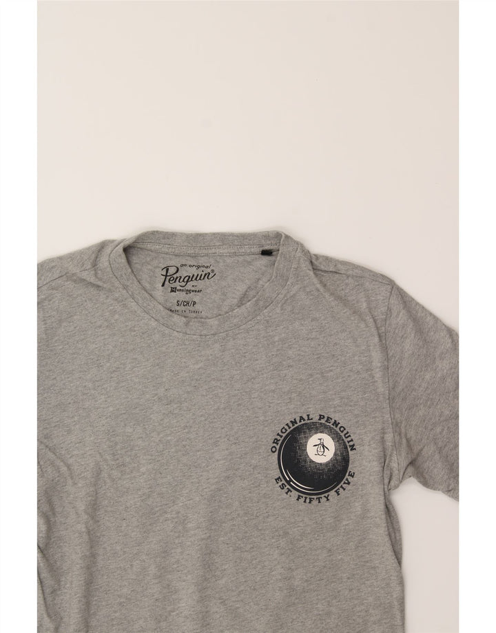 PENGUIN Mens Graphic T-Shirt Top Small Grey Cotton Vintage Penguin and Second-Hand Penguin from Messina Hembry 