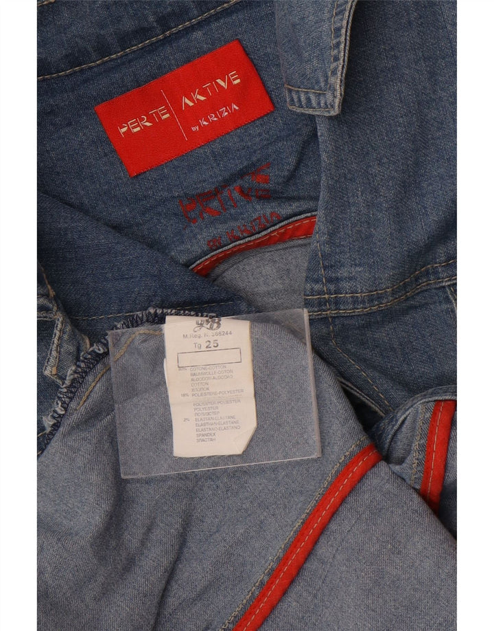 Krizia Womens Oversized Denim Jacket Size 25 Large Blue Cotton