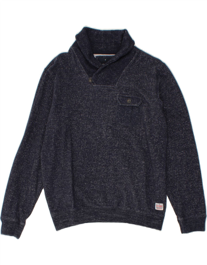 ANGELO LITRICO Mens Shawl Neck Sweatshirt Jumper Medium Navy Blue Flecked Vintage Angelo Litrico and Second-Hand Angelo Litrico from Messina Hembry 