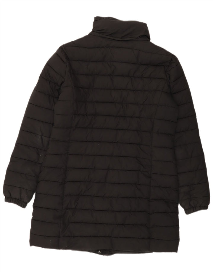 SUPERDRY Womens Padded Coat UK 12 Medium Black Polyester
