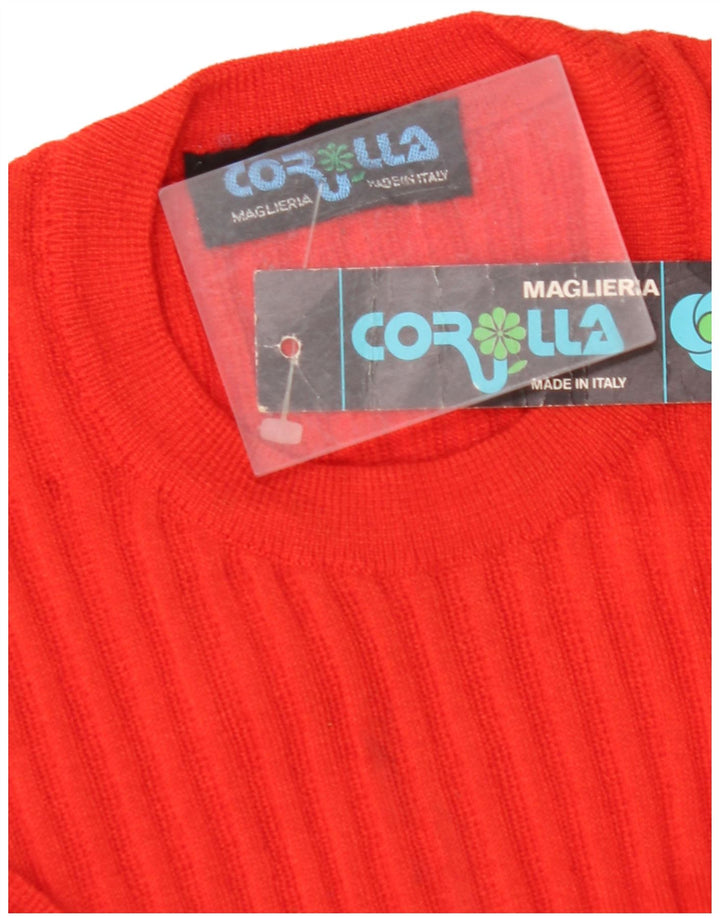 VINTAGE Womens Knit Blouse Top UK 8 Small Red