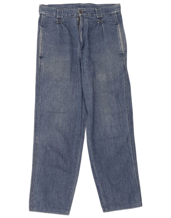Carrera Mens Straight Jeans W34 L30 Azul Algodão