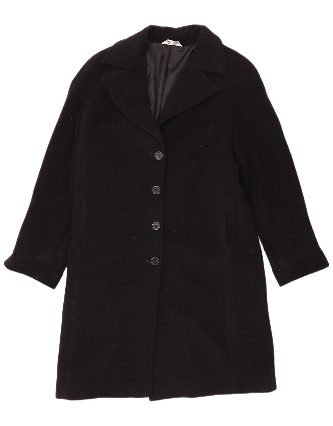 Franco Ancona Manteau Femme IT 46 Large Laine Vierge Noire