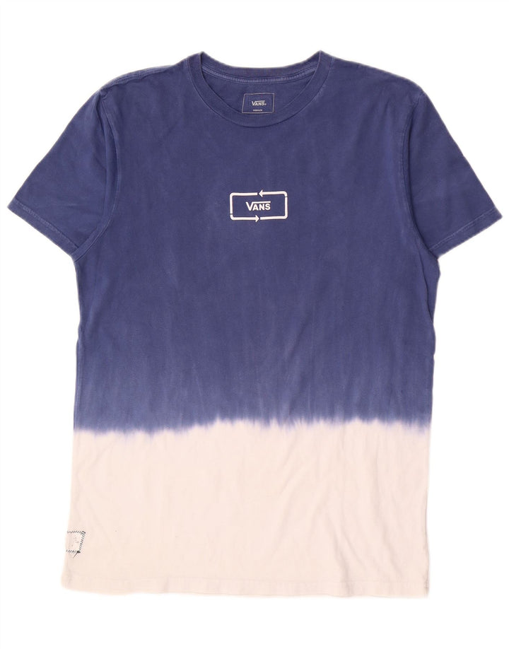 Vans Mens T-Shirt Top Medium Blue Colourblock Cotton