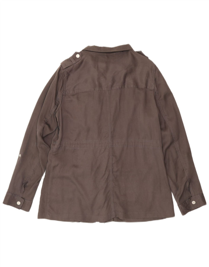 MINT VELVET Womens Military Jacket UK 14 Medium Grey Lyocell