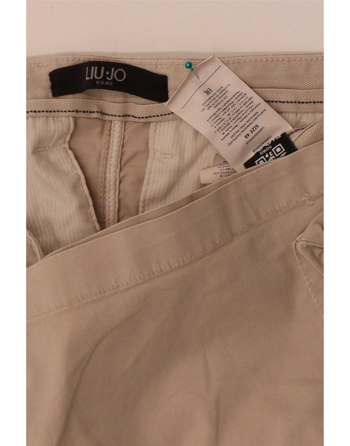Liu Jo Mens Cargo Shorts IT 46 Small W30  Beige Cotton