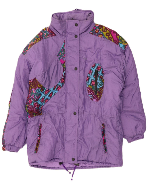 Jachetă de schi căptușită cu glugă Brugi pentru femei IT 46 Large Purple Paisley