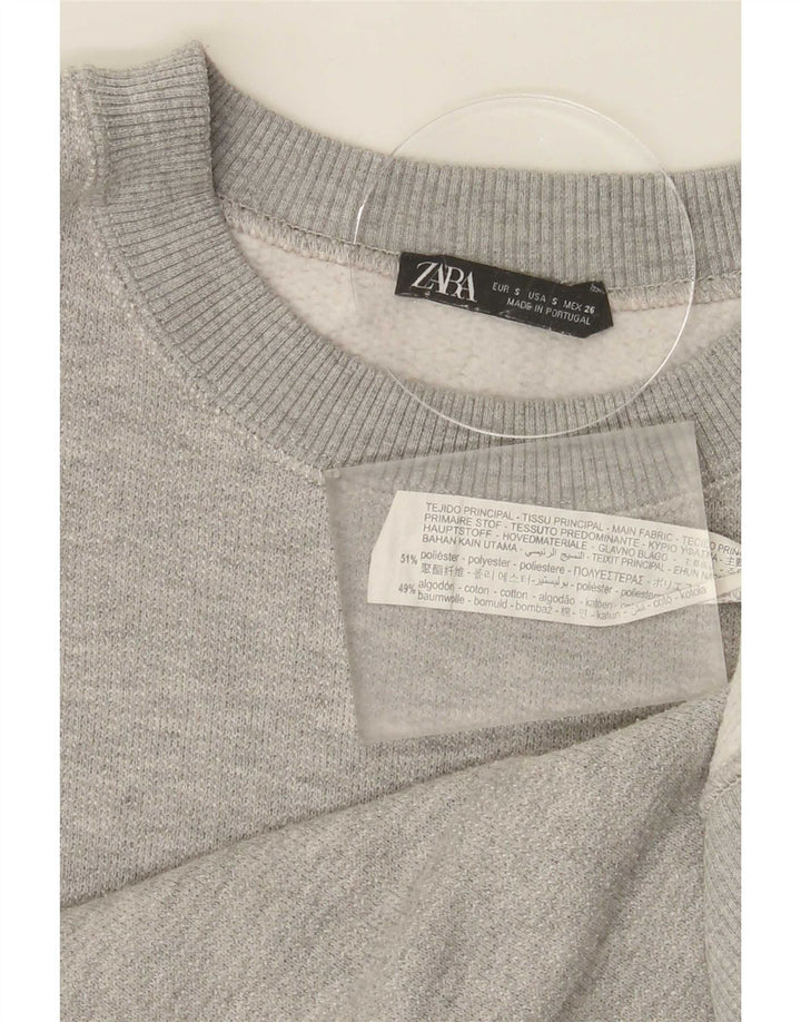 Zara Mens Sweatshirt Jumper Small Grey Polyester
